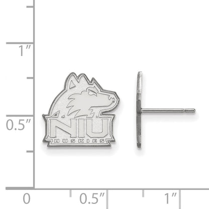 10K White Gold Logoart Northern Illinois University N I U Huskies Small Post Earrings