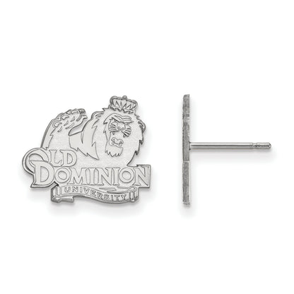 Sterling Silver Rhodium Plated Logoart Old Dominion University Small Post Earrings