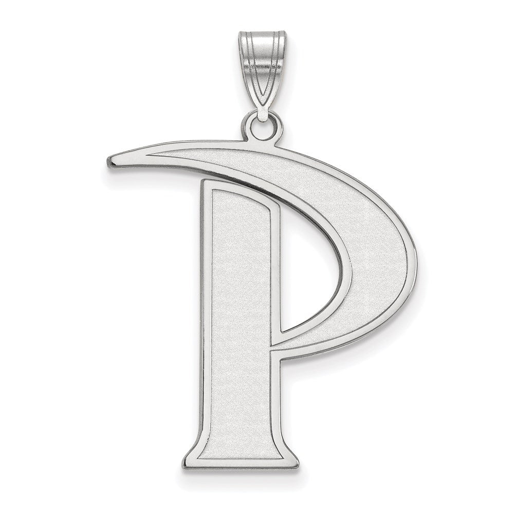 14K White Gold Logoart Pepperdine University Letter P Extra Large Pendant