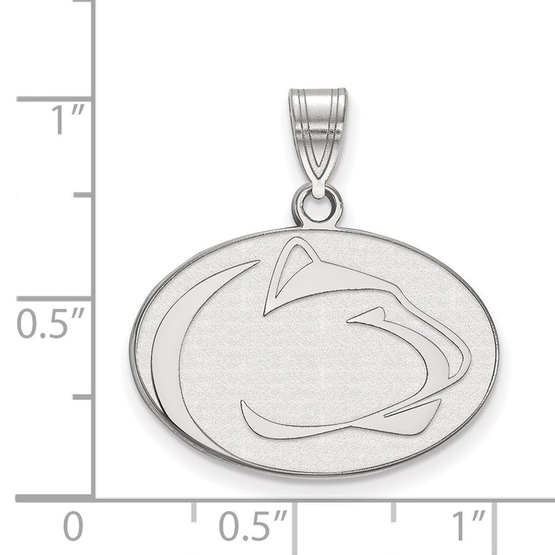 Sterling Silver Rhodium Plated Logoart Penn State University Lion Medium Pendant