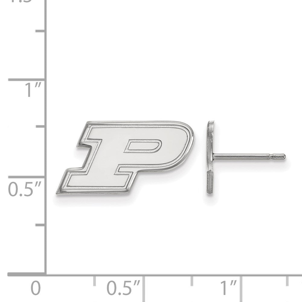 10K White Gold Logoart Purdue University Letter P Extra Small Post Earrings