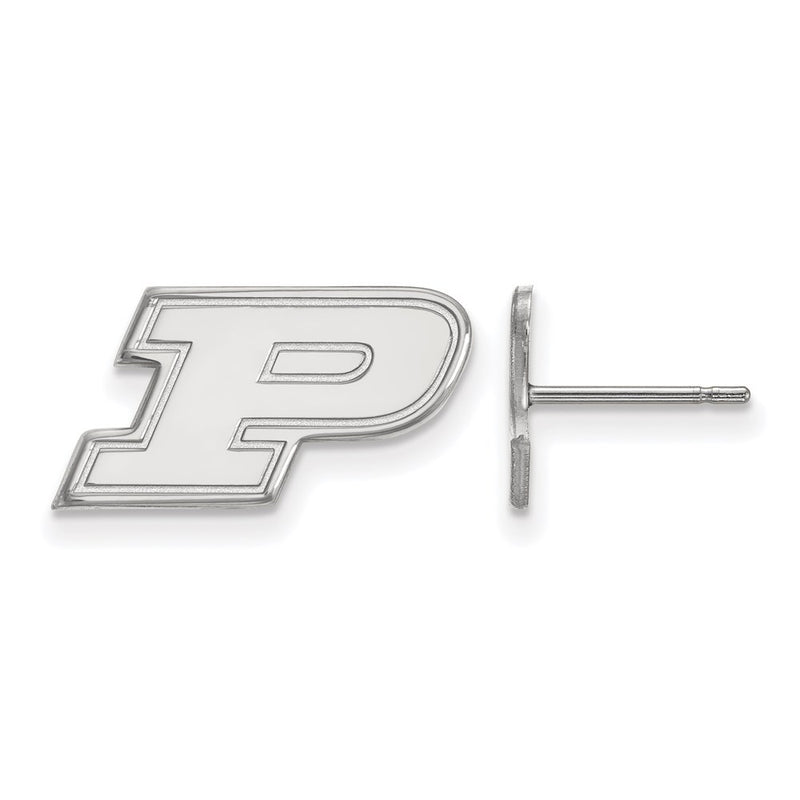 14K White Gold Logoart Purdue University Letter P Extra Small Post Earrings