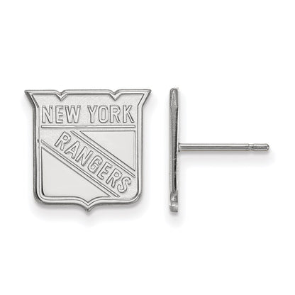 14K White Gold Nhl Logoart New York Rangers Small Post Earrings