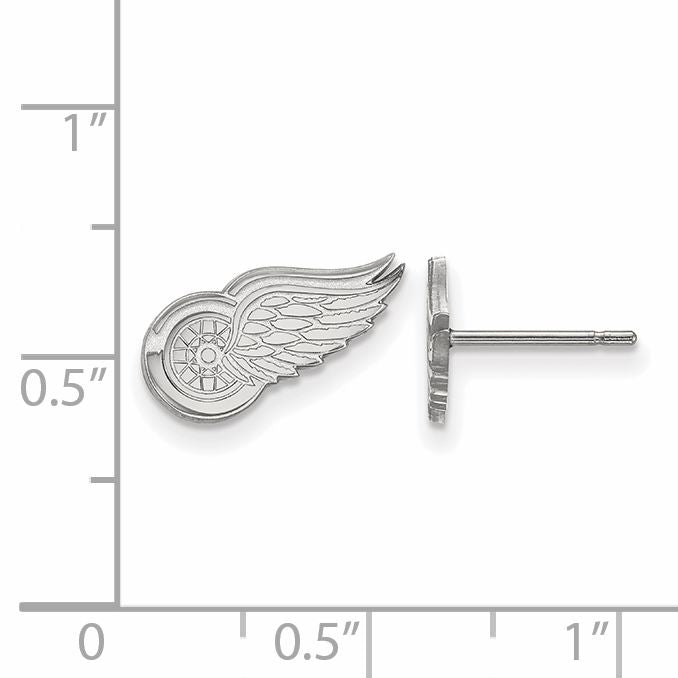 14K White Gold Nhl Logoart Detroit Red Wings Extra Small Post Earrings