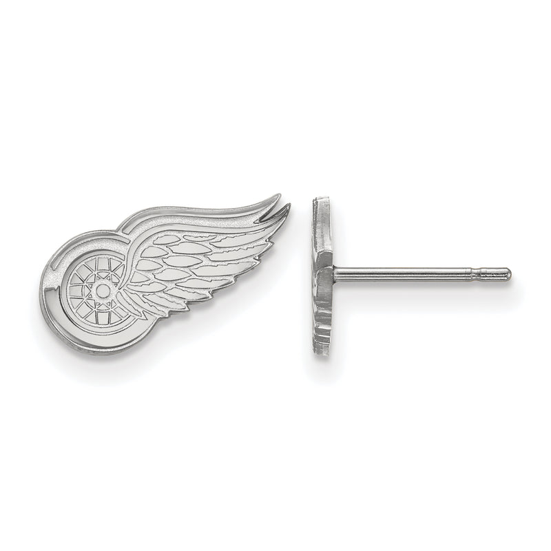 14K White Gold Nhl Logoart Detroit Red Wings Extra Small Post Earrings