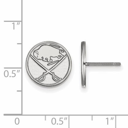 10K White Gold Nhl Logoart Buffalo Sabres Small Post Earrings