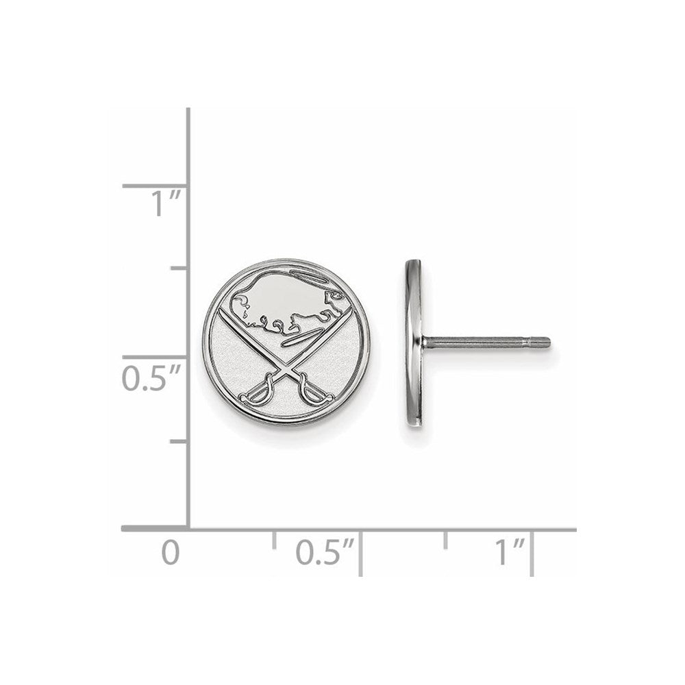 10K White Gold Nhl Logoart Buffalo Sabres Small Post Earrings