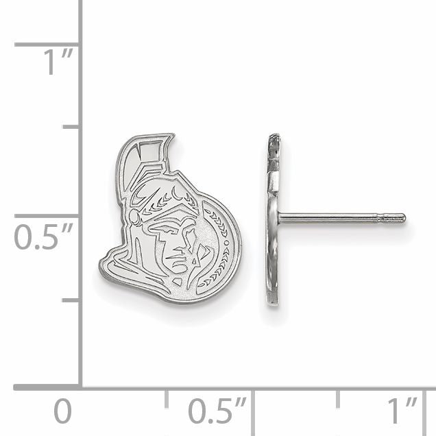 10K White Gold Nhl Logoart Ottawa Senators Small Post Earrings