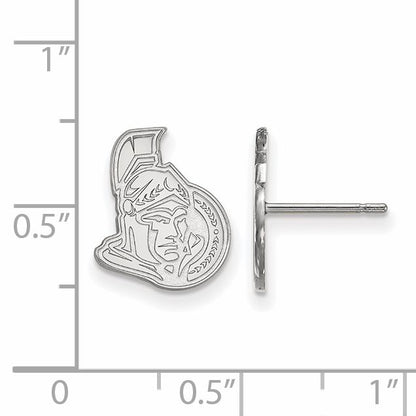 10K White Gold Nhl Logoart Ottawa Senators Small Post Earrings