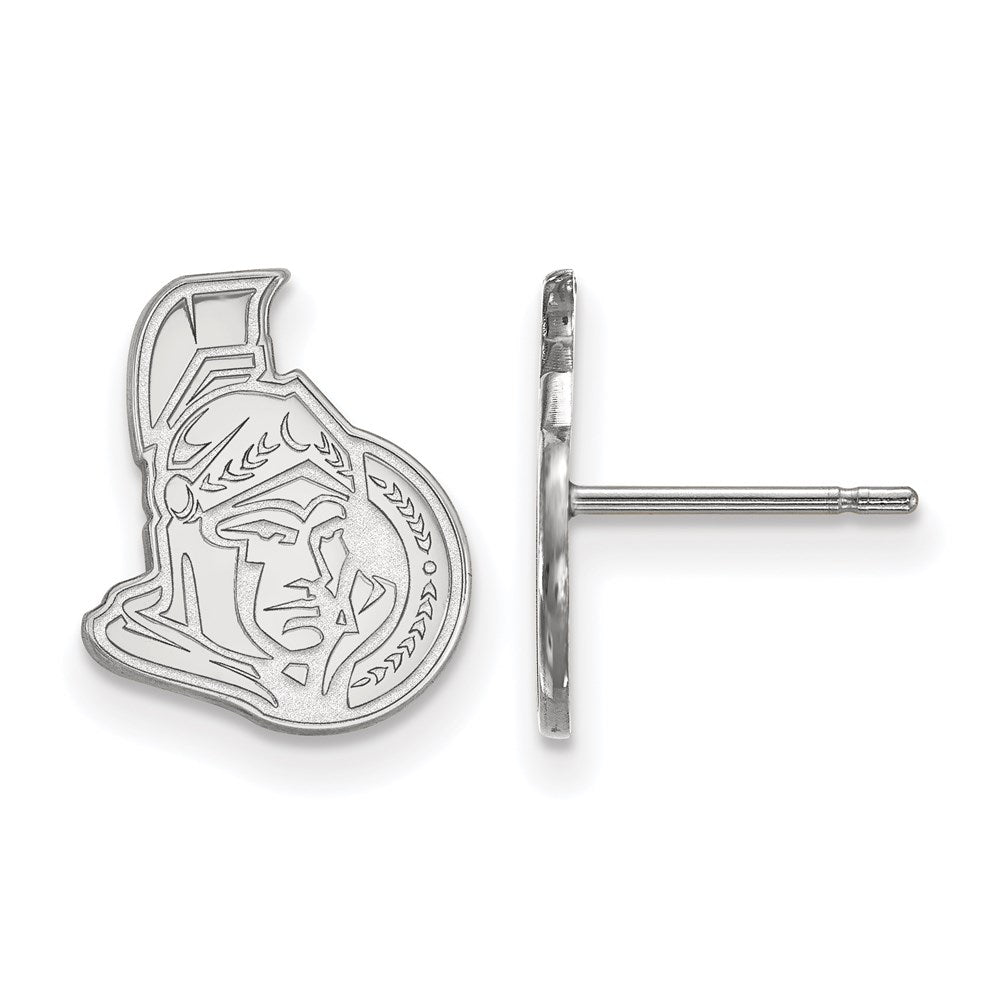 14K White Gold Nhl Logoart Ottawa Senators Small Post Earrings