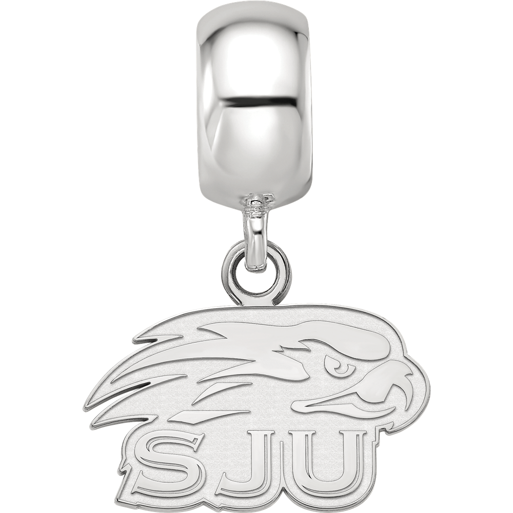 Sterling Silver Rhod-Pltd Logoart Saint Joseph's Univ. Xs Dangle Bead