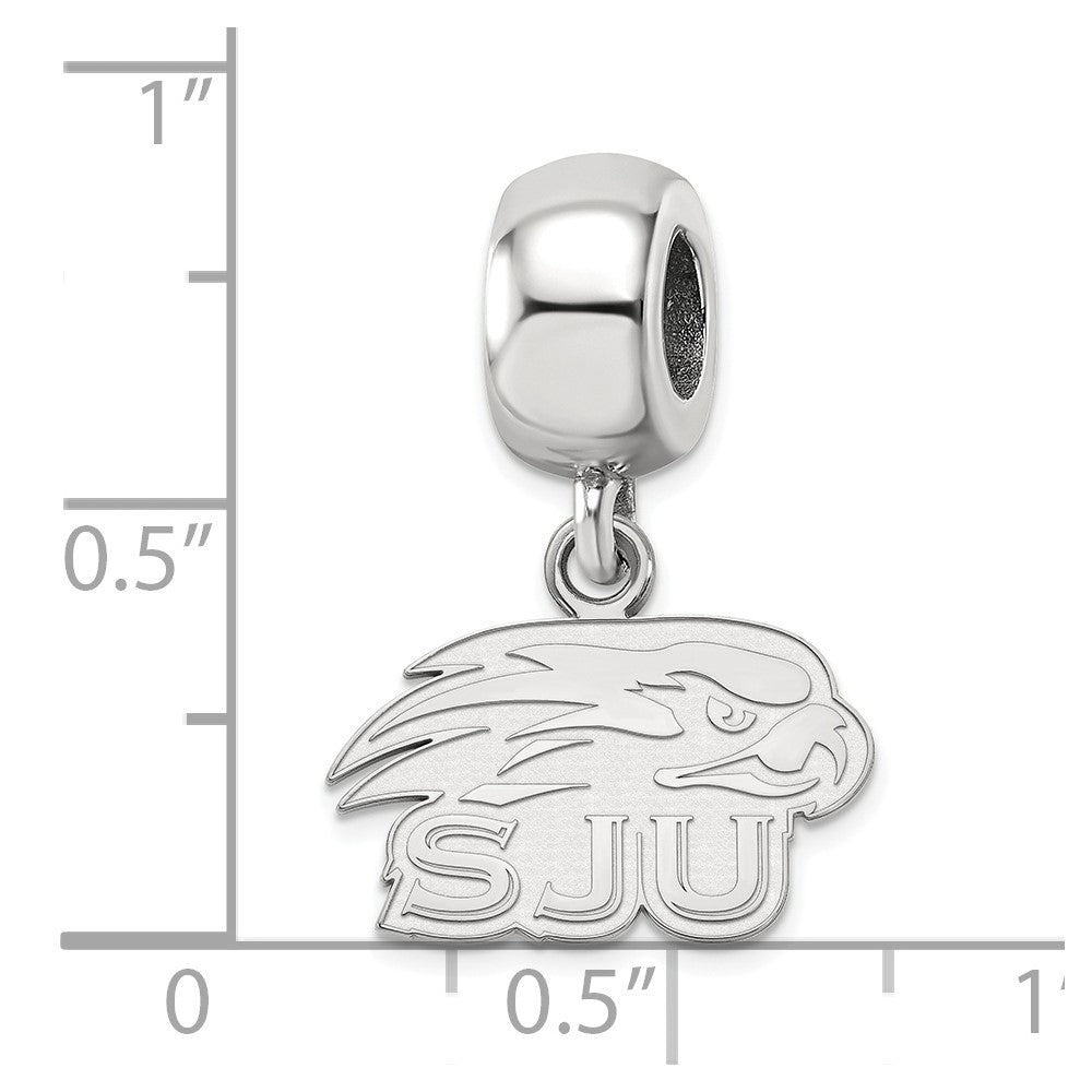 Sterling Silver Rhod-Pltd Logoart Saint Joseph's Univ. Xs Dangle Bead