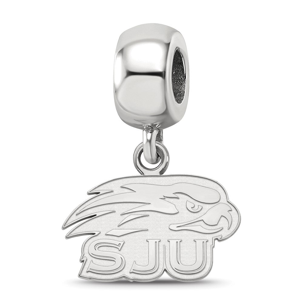 Sterling Silver Rhod-Pltd Logoart Saint Joseph's Univ. Xs Dangle Bead