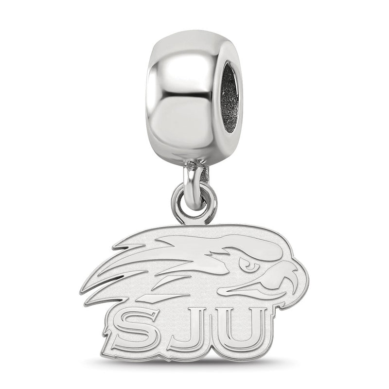 Sterling Silver Rhod-Pltd Logoart Saint Joseph's Univ. Xs Dangle Bead