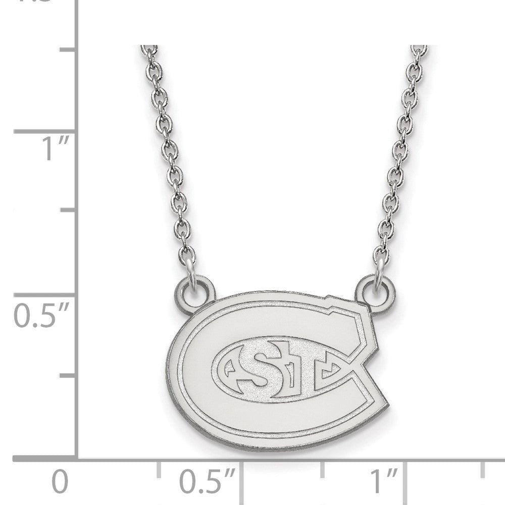 10K White Gold Logoart St. Cloud State University Small Pendant 18 Inch Necklace