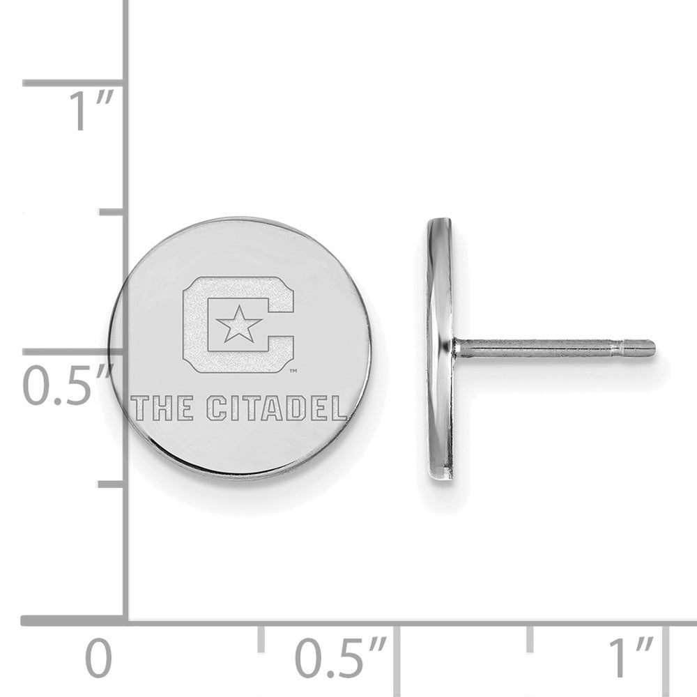 10K White Gold 10Kw Logoart The Citadel Small Post Earrings