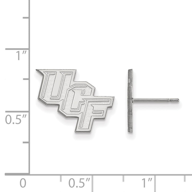 10K White Gold Logoart University Of Central Florida U C F Small Post Earrings