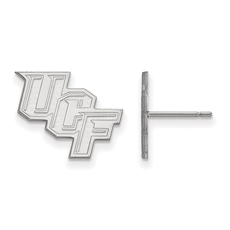 10K White Gold Logoart University Of Central Florida U C F Small Post Earrings