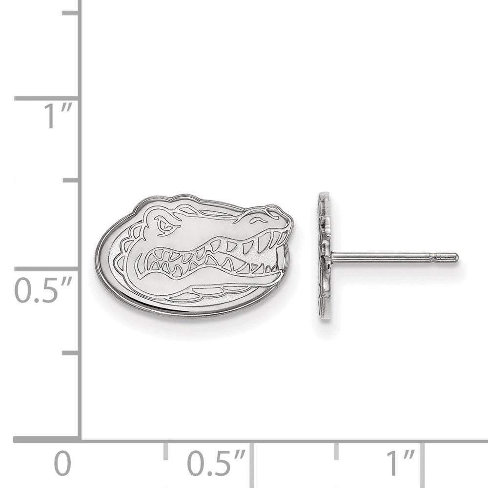 Sterling Silver Rhodium Plated Logoart University Of Florida Gator Extra Small Post Earrings