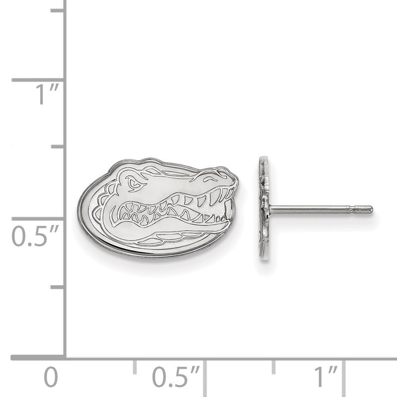 Sterling Silver Rhodium Plated Logoart University Of Florida Gator Extra Small Post Earrings