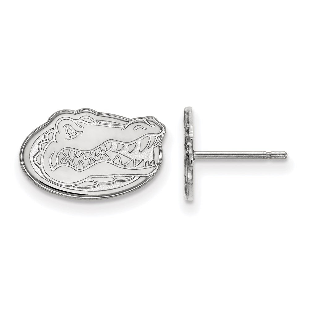 10K White Gold Logoart University Of Florida Gator Extra Small Post Earrings