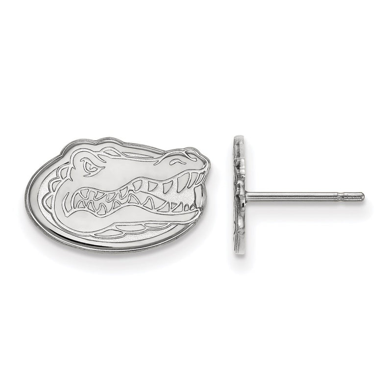10K White Gold Logoart University Of Florida Gator Extra Small Post Earrings