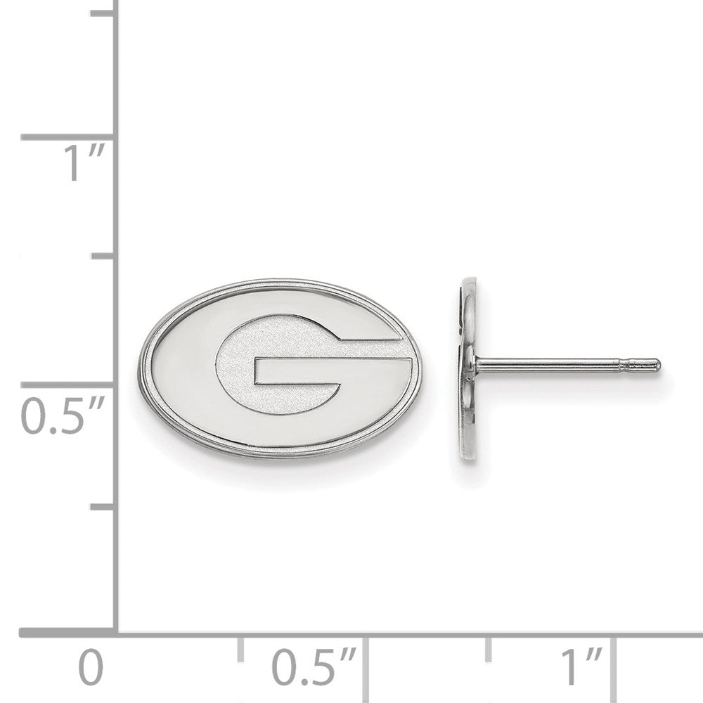 Sterling Silver Rhodium Plated Logoart University Of Georgia Letter G Extra Small Post Earrings