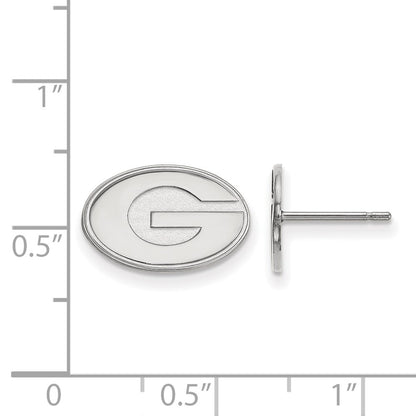 10K White Gold Logoart University Of Georgia Letter G Extra Small Post Earrings