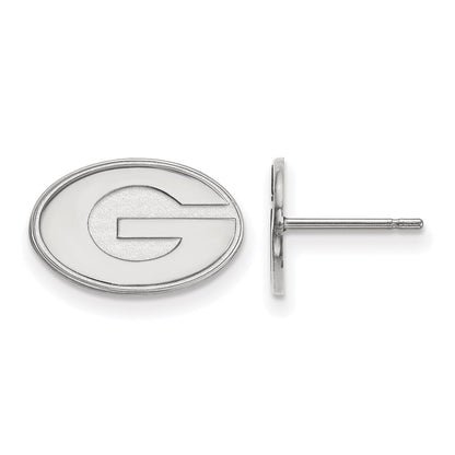 10K White Gold Logoart University Of Georgia Letter G Extra Small Post Earrings