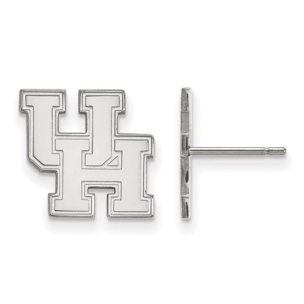 10K White Gold Logoart University Of Houston U H Small Post Earrings