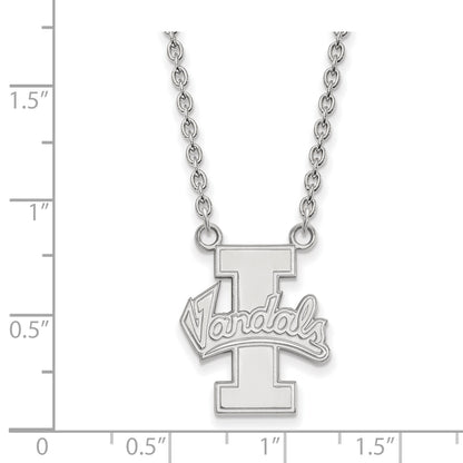 10K White Gold Logoart University Of Idaho Vandals Large Pendant 18 Inch Necklace