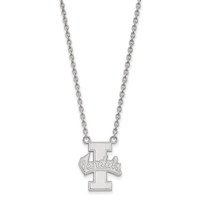 10K White Gold Logoart University Of Idaho Vandals Large Pendant 18 Inch Necklace