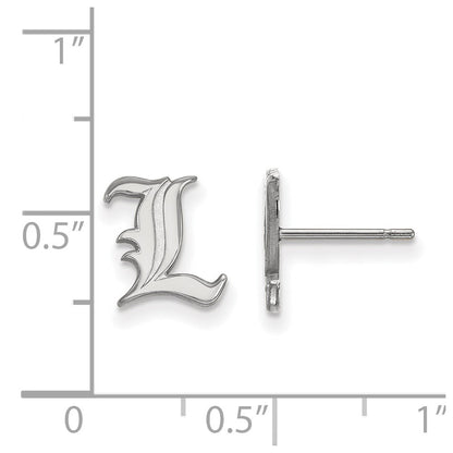 14K White Gold Logoart University Of Louisville Letter L Extra Small Post Earrings