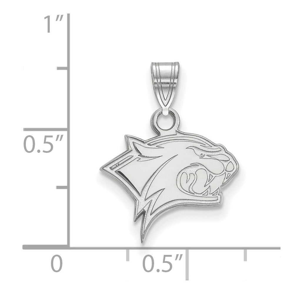 Sterling Silver Rhodium Plated Logoart University Of New Hampshire Wildcat Small Pendant
