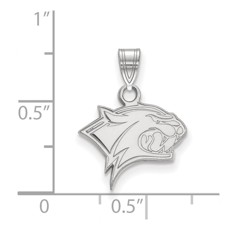 Sterling Silver Rhodium Plated Logoart University Of New Hampshire Wildcat Small Pendant