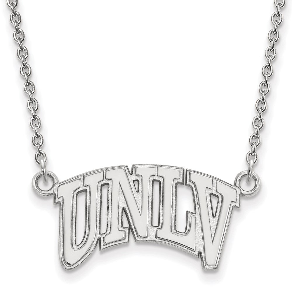 14K White Gold Logoart University Of Nevada Las Vegas U N L V Small Pendant 18 Inch Necklace