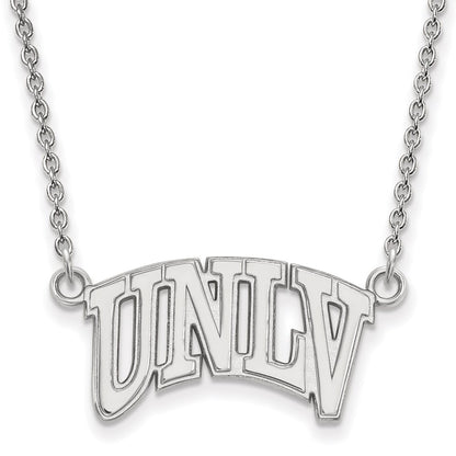 14K White Gold Logoart University Of Nevada Las Vegas U N L V Small Pendant 18 Inch Necklace
