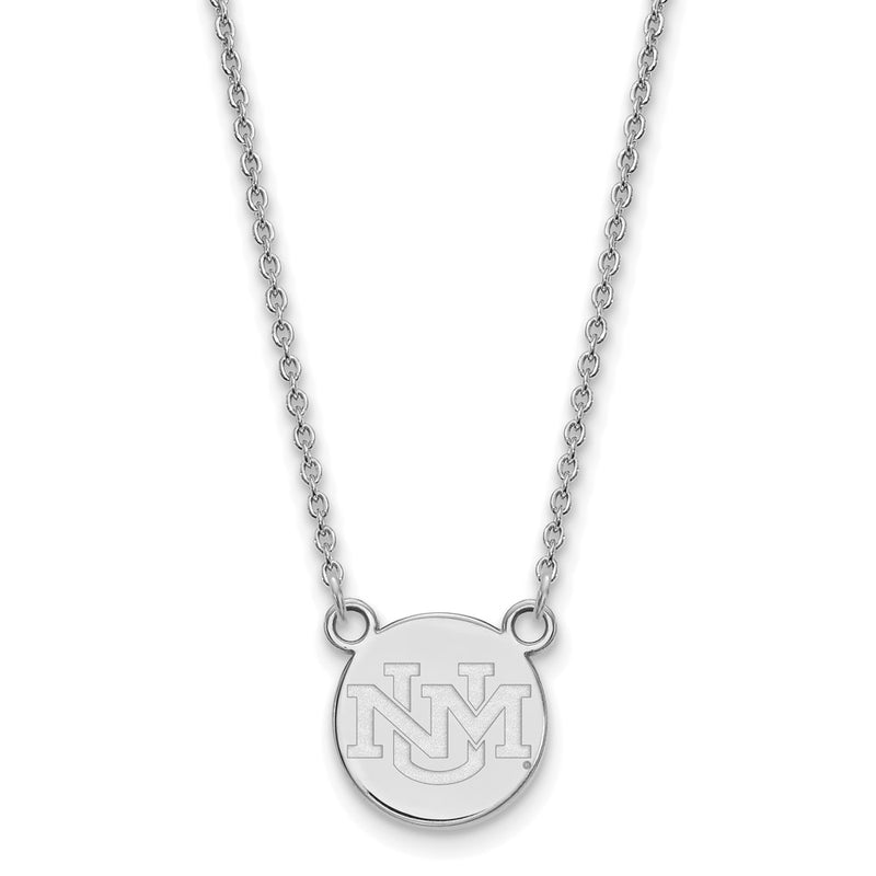 Sterling Silver Rhodium Plated Logoart University Of New Mexico Small Pendant 18 Inch Necklace