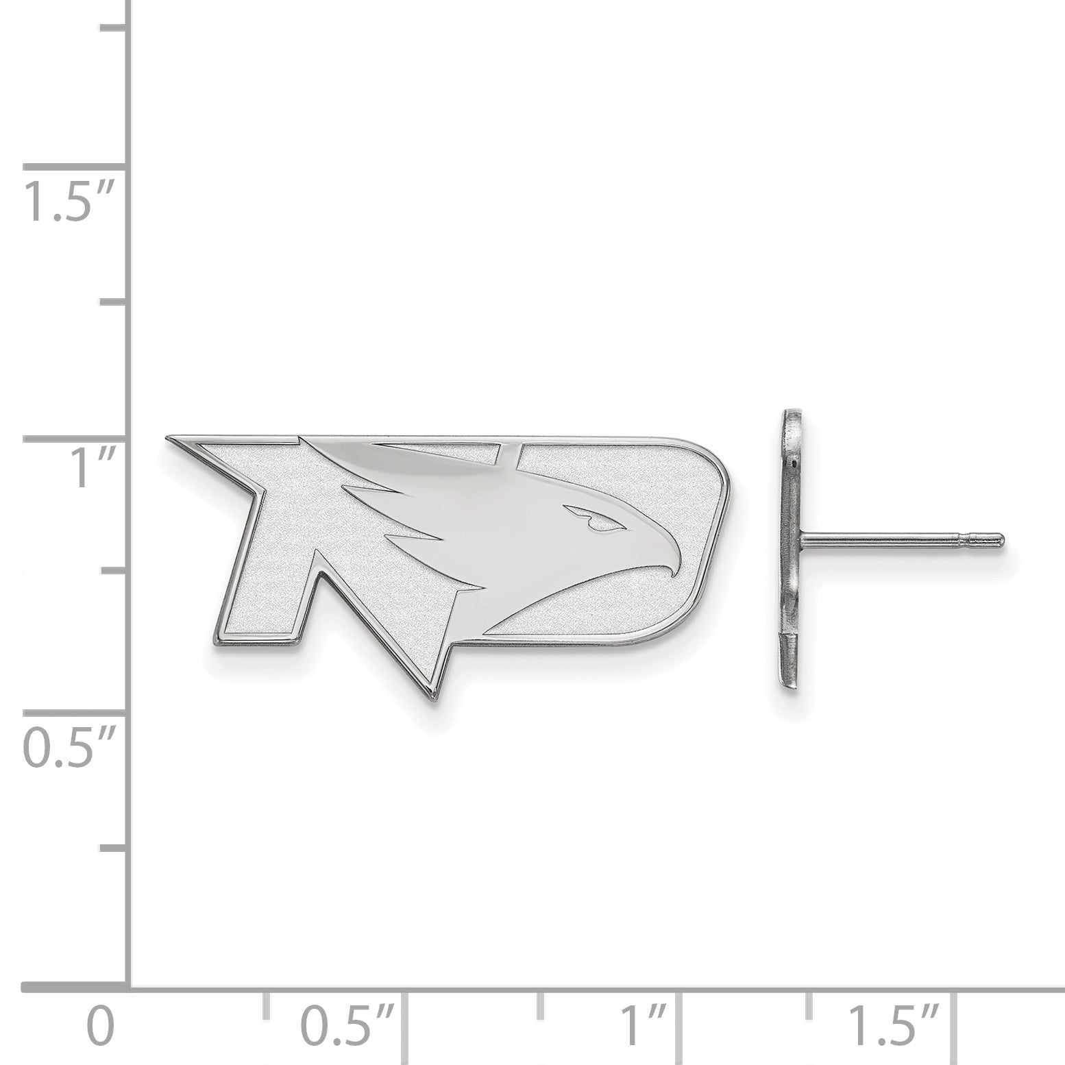 10K White Gold Logoart University Of North Dakota Small Post Earrings