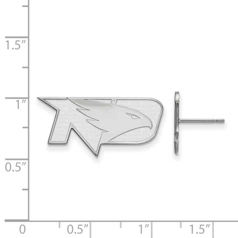 Sterling Silver Rhodium Plated Logoart University Of North Dakota Small Post Earrings