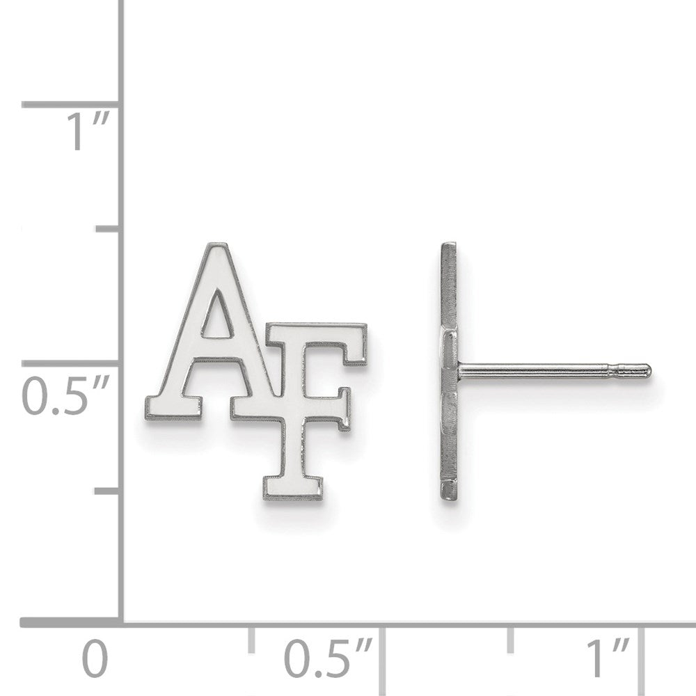 14K White Gold Logoart United States Air Force Academy A F Small Post Earrings