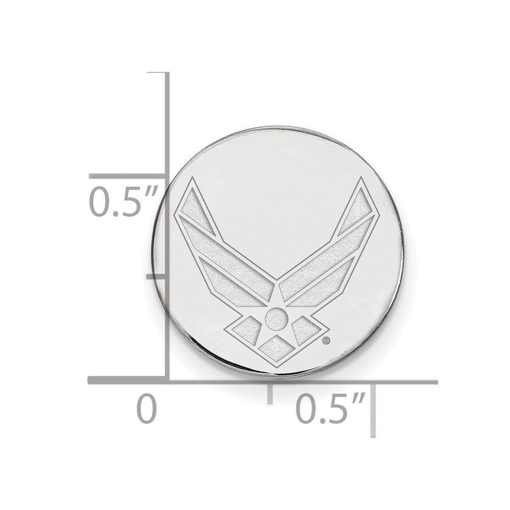 Sterling Silver Rhod-Pltd Logoart U.s. Air Force Lapel Pin