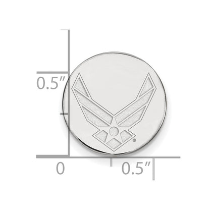 Sterling Silver Rhod-Pltd Logoart U.s. Air Force Lapel Pin