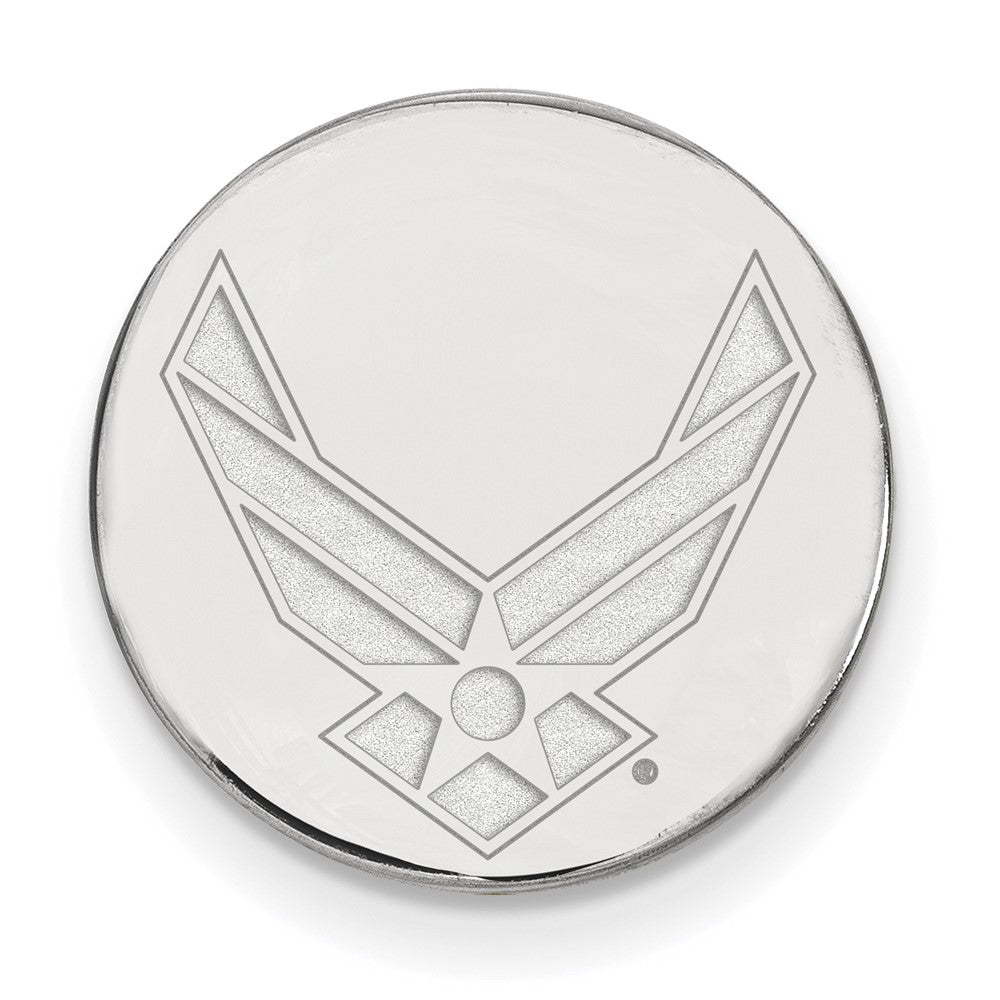 Sterling Silver Rhod-Pltd Logoart U.s. Air Force Lapel Pin