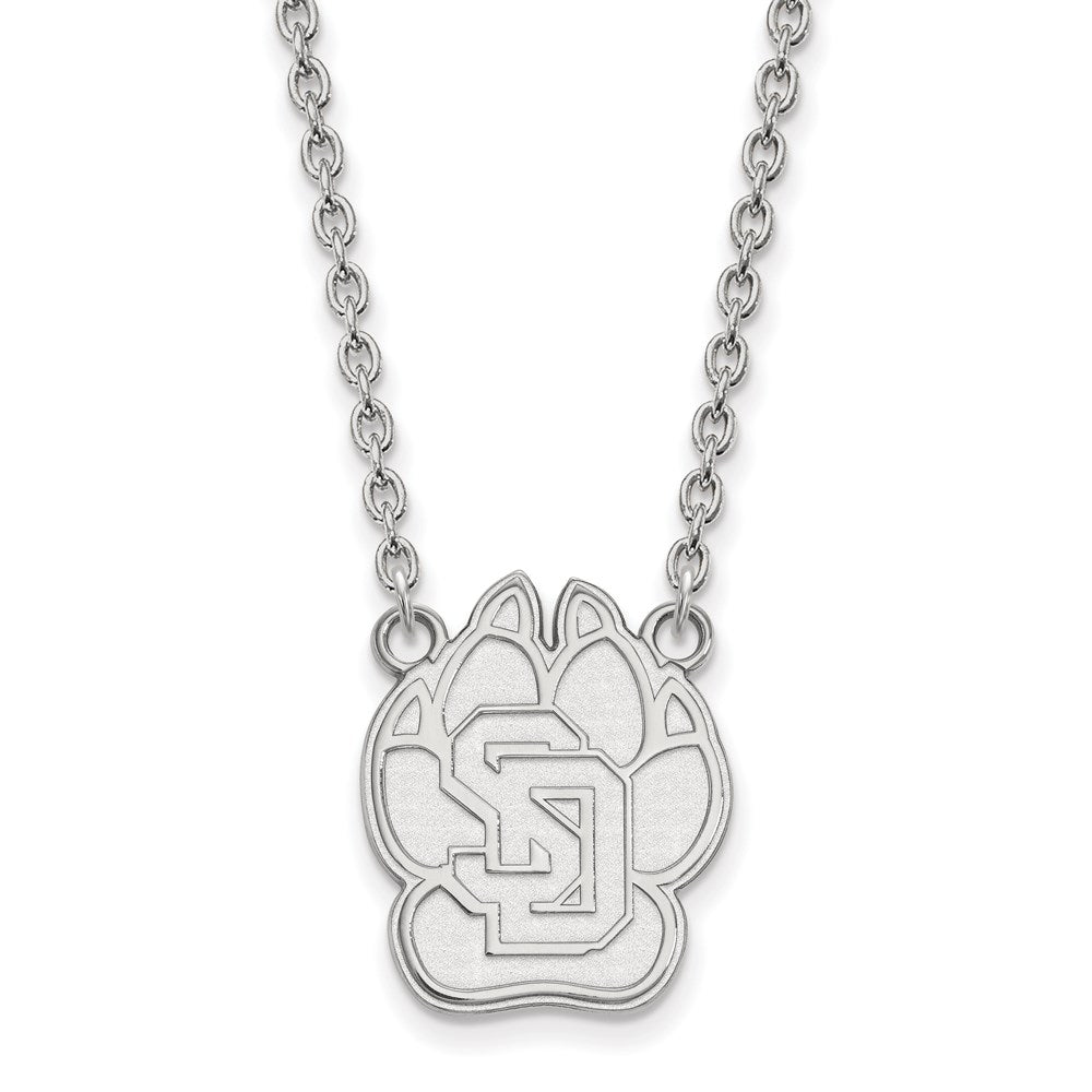 14K White Gold Logoart University Of South Dakota Large Pendant 18 Inch Necklace