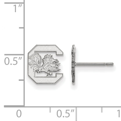 10K White Gold Logoart University Of South Carolina Extra Small Post Earrings