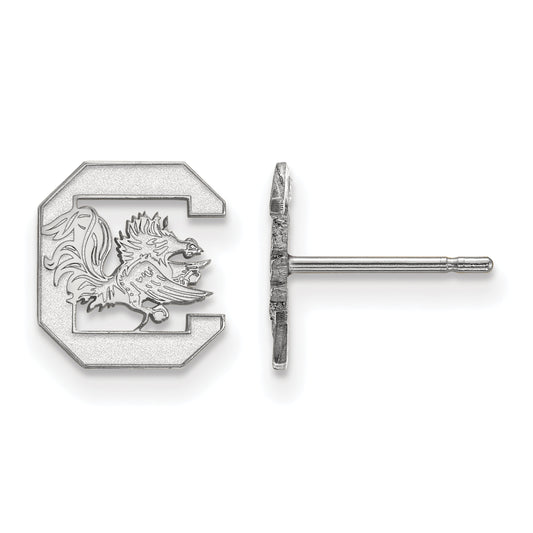 10K White Gold Logoart University Of South Carolina Extra Small Post Earrings