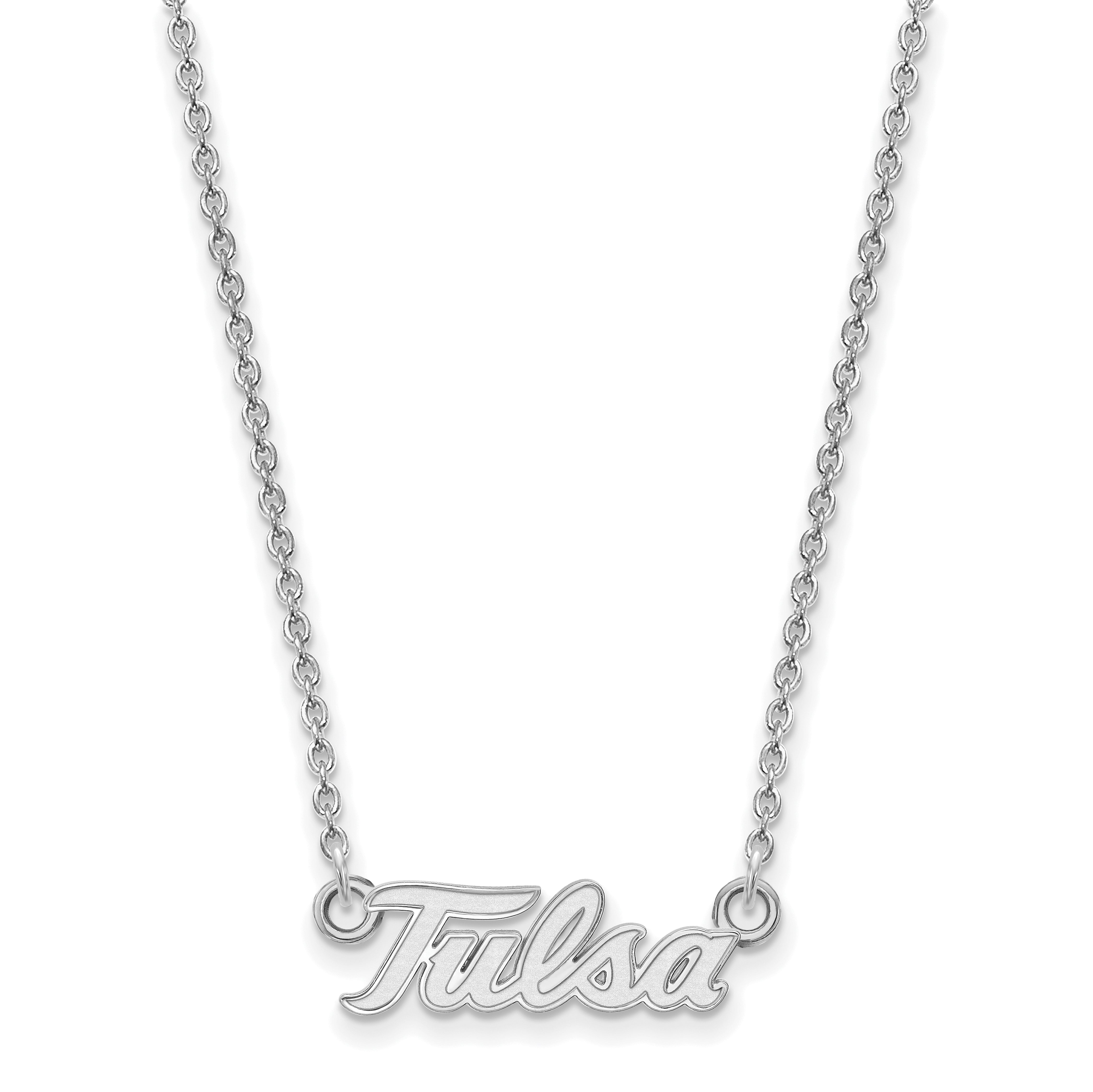 10K White Gold Logoart University Of Tulsa T U Small Pendant 18 Inch Necklace