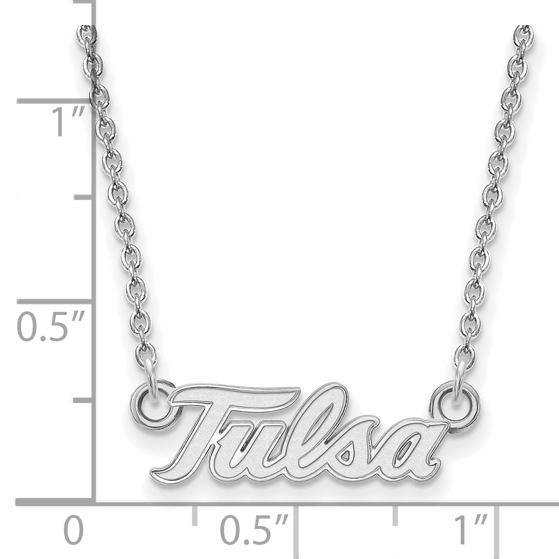 10K White Gold Logoart University Of Tulsa T U Small Pendant 18 Inch Necklace