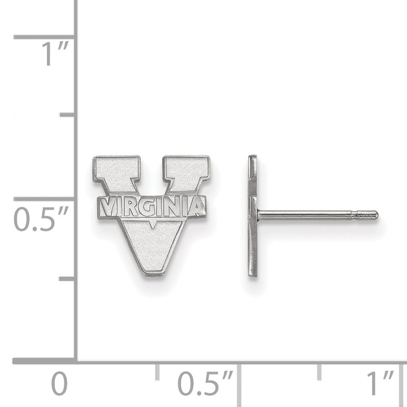 Sterling Silver Rhodium Plated Logoart University Of Virginia Extra Small Post Earrings